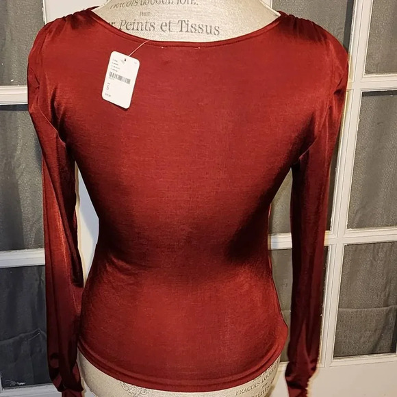 NWT Intimately Free People Womens Red Wine  Listen Up Layering V Neck Top Small - Picture 2 of 5